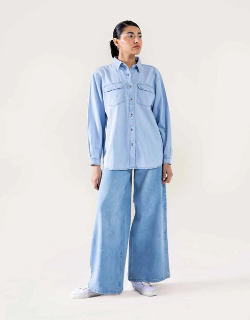 DENIM BUTTON DOWN SHIRT